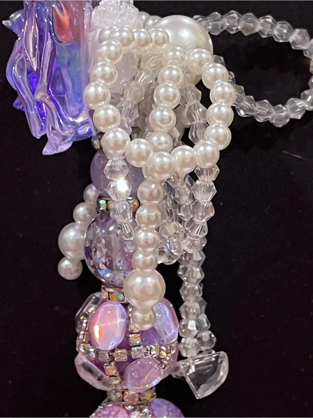 Handcrafted Purple Rose focal fancy Beaded pen